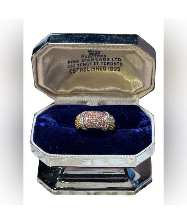 Sterling silver 925 rose gold CZ fancy band ring