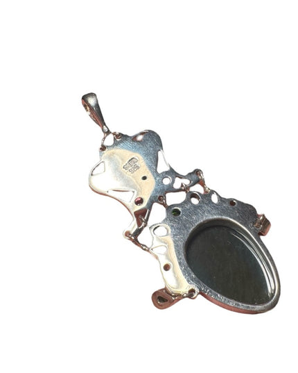 Sajen sterking 925 fiber optic multi gemstone Bali handmade GODDESS pendant