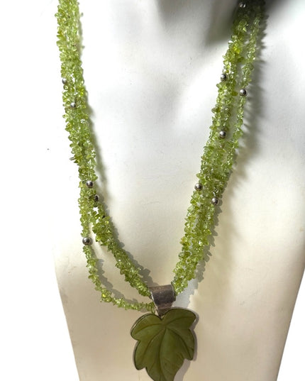 Stunnimg Jay king DRT jade leaf & peridot statement southwestern necklace