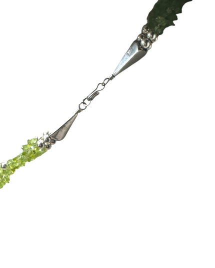 Stunnimg Jay king DRT jade leaf & peridot statement southwestern necklace