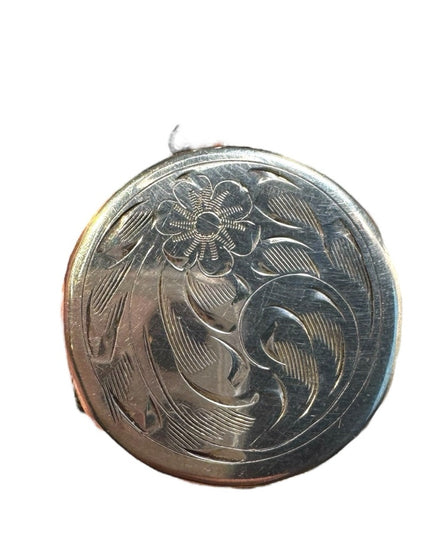 Vintage Forstner sterling silver 925 etched round locket pendant