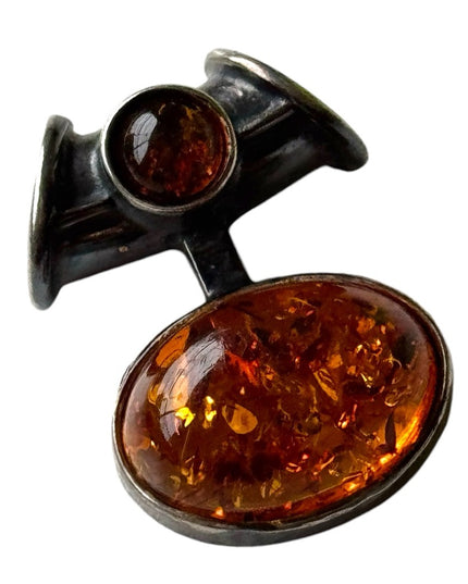 Sterling silver 925 amber fancy necklace pendant
