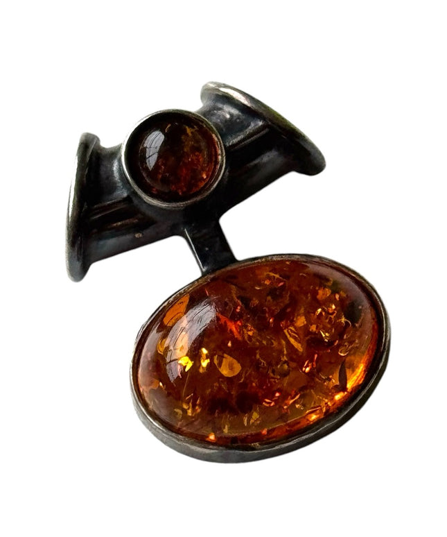 Sterling silver 925 amber fancy necklace pendant