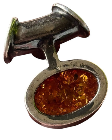 Sterling silver 925 amber fancy necklace pendant