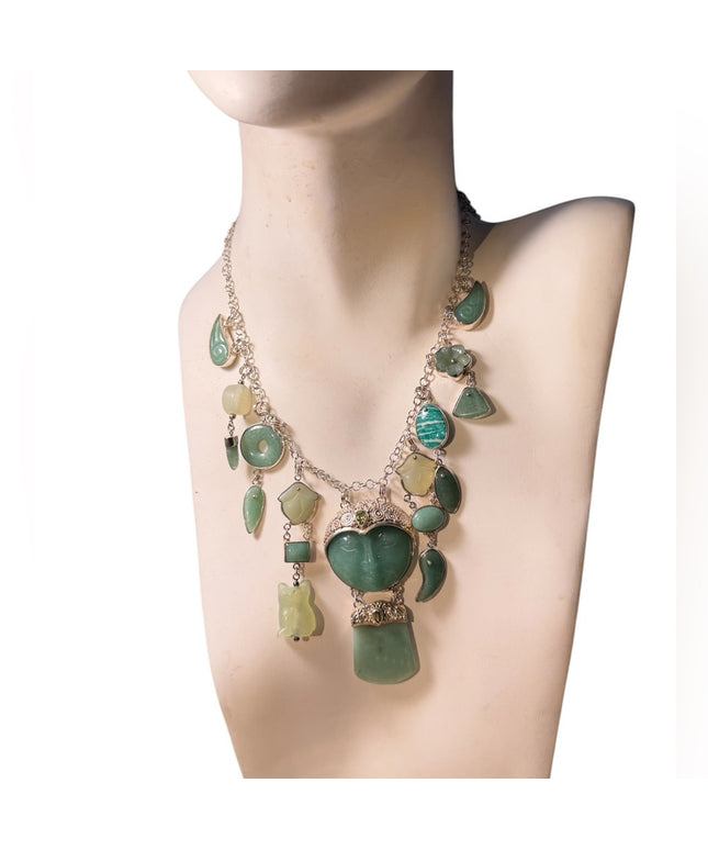 Sajen sterling silver 925 adventuring mix genstone goddess dangle necklace Bali