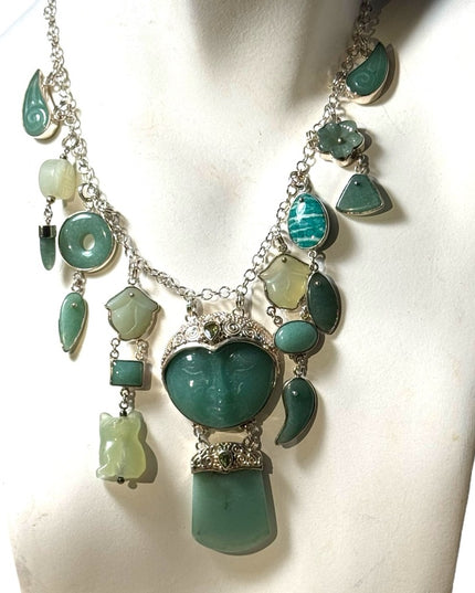 Sajen sterling silver 925 adventuring mix genstone goddess dangle necklace Bali