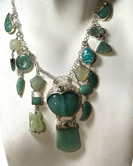 Sajen sterling silver 925 adventuring mix genstone goddess dangle necklace Bali