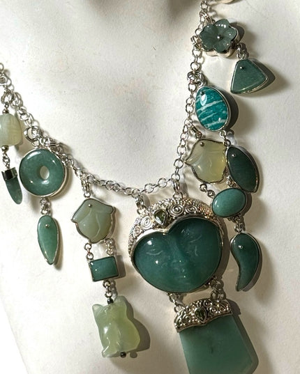 Sajen sterling silver 925 adventuring mix genstone goddess dangle necklace Bali