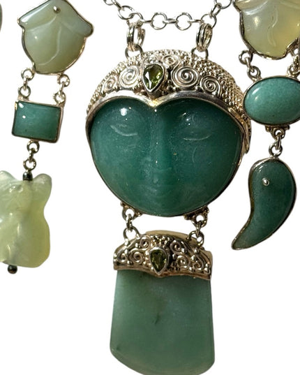 Sajen sterling silver 925 adventuring mix genstone goddess dangle necklace Bali