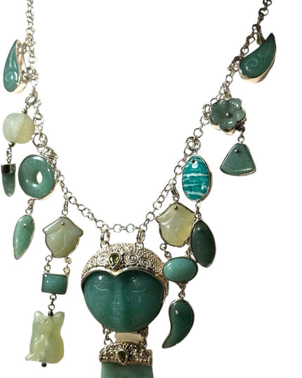 Sajen sterling silver 925 adventuring mix genstone goddess dangle necklace Bali