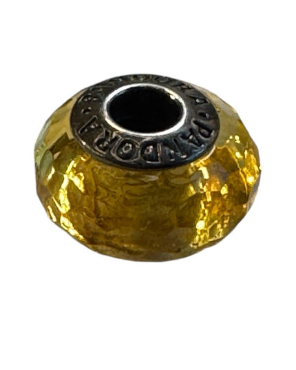 Sterling silver 925 ALE Pandora yellow crystal bead