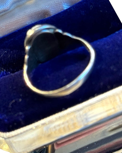 Stunning antique steriing silver carved shell cameo ring sz 5