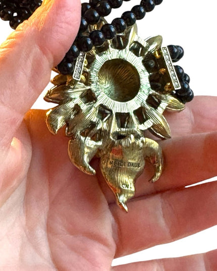 Rare HEIDI DAUS signed statement collar necklace - Sunflower