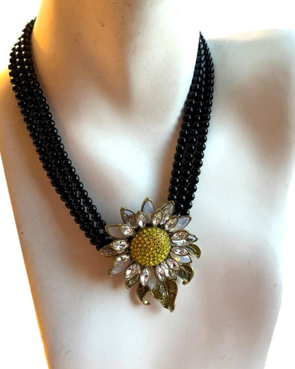 Rare HEIDI DAUS signed statement collar necklace - Sunflower