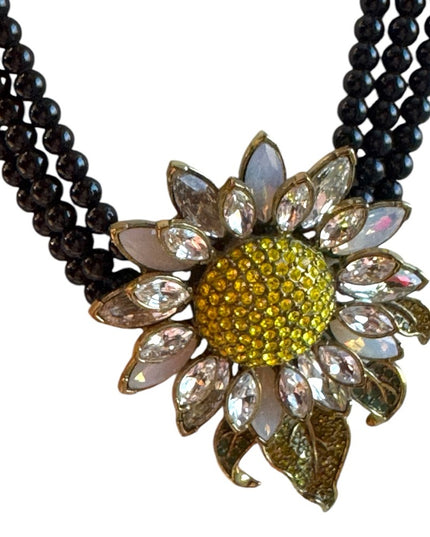 Rare HEIDI DAUS signed statement collar necklace - Sunflower