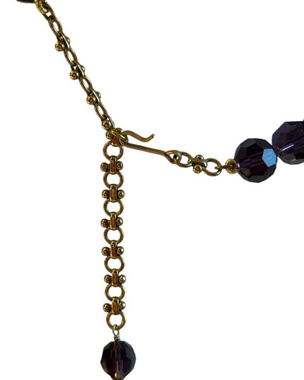 New Heidi Daus IT SUITS YOU Necklace Crystal Large pendant PURPLE BLUE
