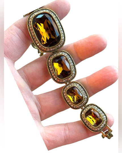 HEIDI DAUS Exquisite Elegance Crystal Bracelet Topaz