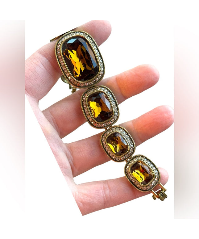 HEIDI DAUS Exquisite Elegance Crystal Bracelet Topaz