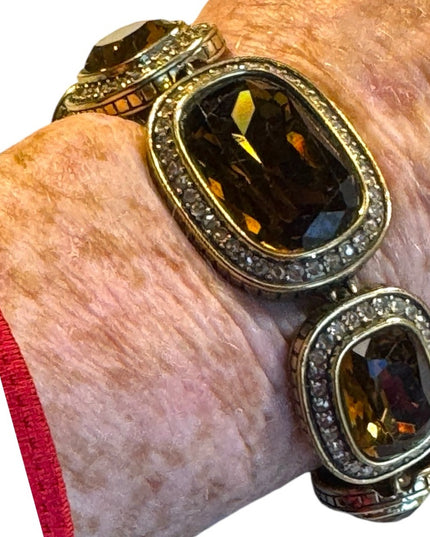 HEIDI DAUS Exquisite Elegance Crystal Bracelet Topaz