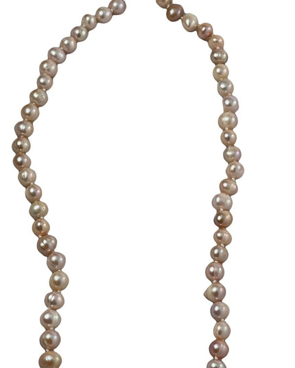 Stunning pink fresh water pearl necklace silver clasp