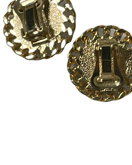 vintage 1980s faux pearl chain design clip on earrings
