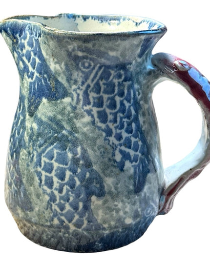 Scott Barnim Pottery Studio Pottery Fish Pitcher Handle Made in Ontario Canada