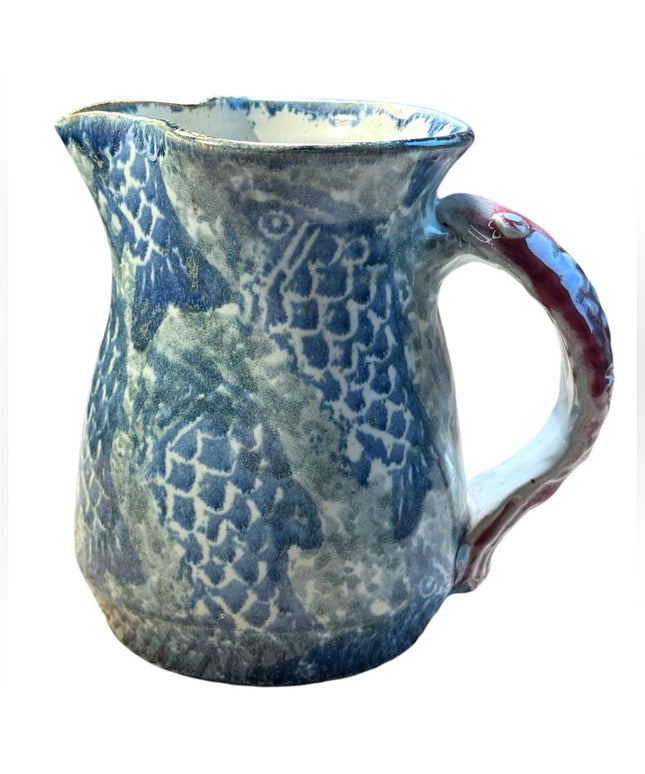 Scott Barnim Pottery Studio Pottery Fish Pitcher Handle Made in Ontario Canada