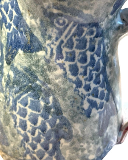 Scott Barnim Pottery Studio Pottery Fish Pitcher Handle Made in Ontario Canada