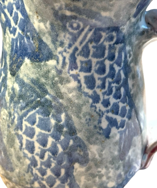 Scott Barnim Pottery Studio Pottery Fish Pitcher Handle Made in Ontario Canada