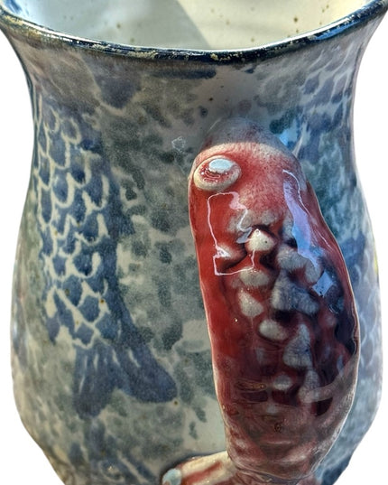 Scott Barnim Pottery Studio Pottery Fish Pitcher Handle Made in Ontario Canada