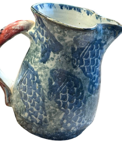 Scott Barnim Pottery Studio Pottery Fish Pitcher Handle Made in Ontario Canada
