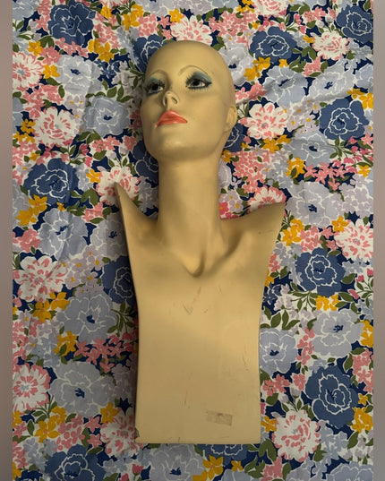 Vintage head torso display mannequin 22”x10” display hat jewelry