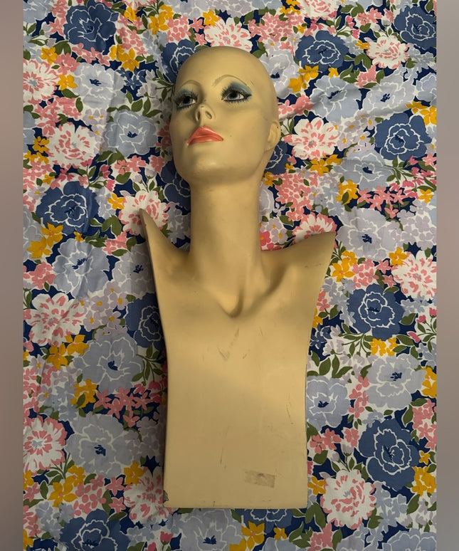 Vintage head torso display mannequin 22”x10” display hat jewelry