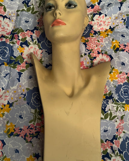 Vintage head torso display mannequin 22”x10” display hat jewelry