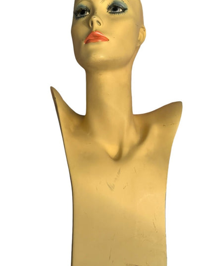 Vintage head torso display mannequin 22”x10” display hat jewelry