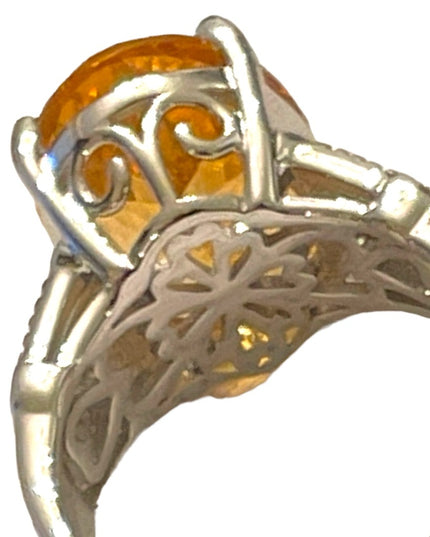 - Stunning Sterling silver 925 BBJ Fancy quality REAL Citrine Ring REAL diamomd