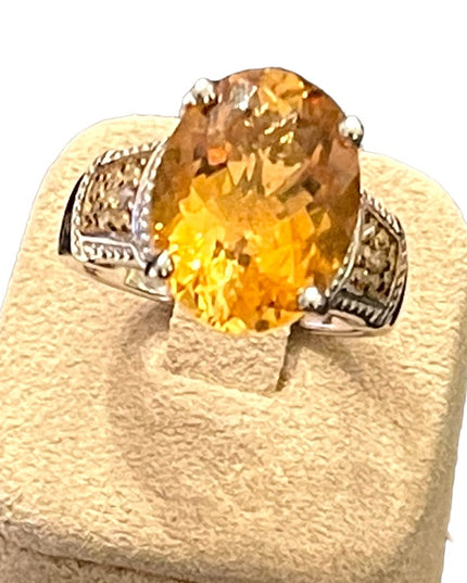 - Stunning Sterling silver 925 BBJ Fancy quality REAL Citrine Ring REAL diamomd