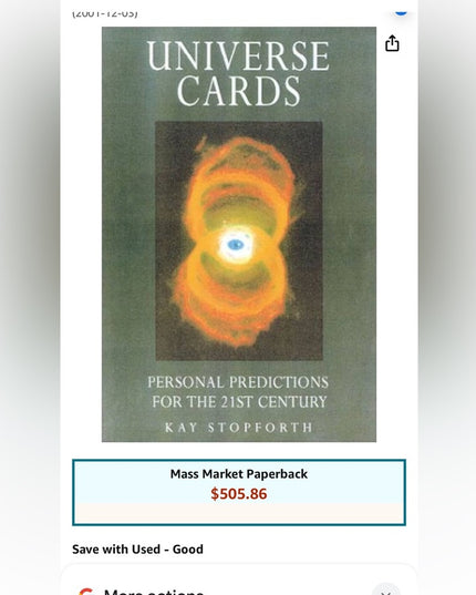 Universe Cards: Personal Predictions Taking You on a Voyage of Discovery RARE