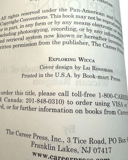 Exploring Wicca Lady Sabrina New Page Books SC New Age Book
