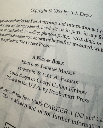 A J Drew
Wiccan Bible SC Witchcraft book