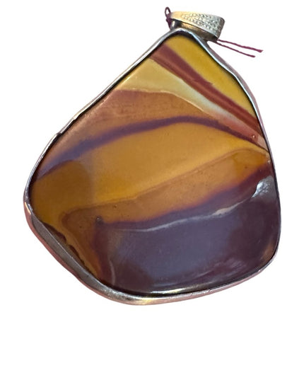 Lovely handmade large lace agate triangle pendant