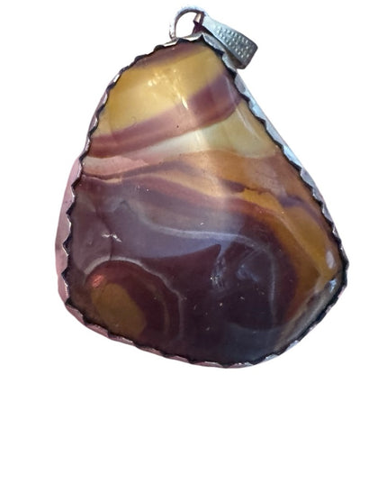 Lovely handmade large lace agate triangle pendant