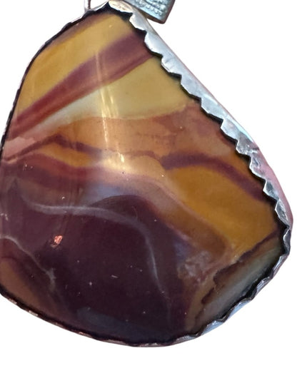 Lovely handmade large lace agate triangle pendant