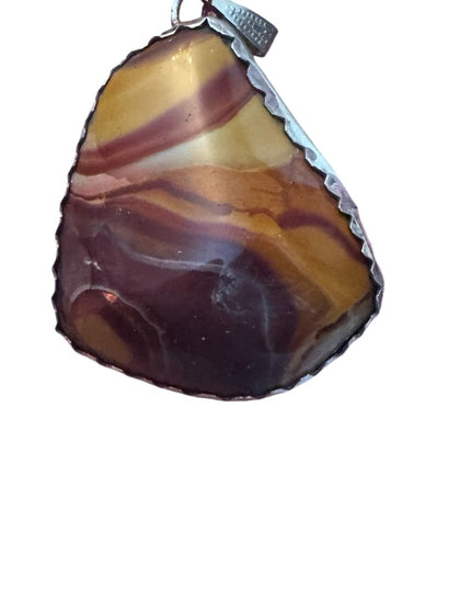 Lovely handmade large lace agate triangle pendant