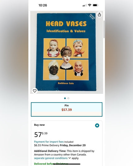 Collectible BOOK reference OOP Head Vases: Identification & Values SC