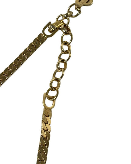 Vintage 1980s C DIOR Purple crystal choker gold finish necklace