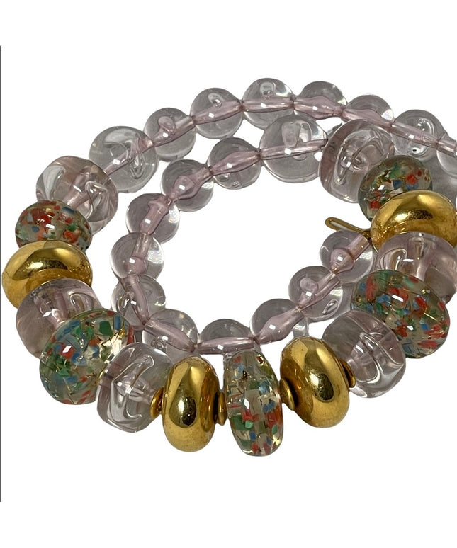 - Large Vintage Lucite chunky plastic 22” necklace MCM 1960s/1970s