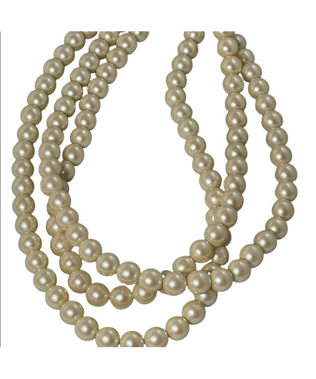 Vintage 3 strand faux pearl fancy necklace