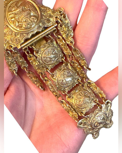 - Georgian Pinchbeck Chatelaine Rococo theme Gold Tone Pinckbeck C 1700s