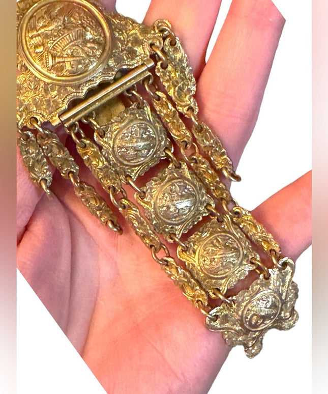 - Georgian Pinchbeck Chatelaine Rococo theme Gold Tone Pinckbeck C 1700s